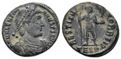 Valentinian I. 364-375 AD. AE3 (2.69g, 18mm). Thessalonica mint. Struck 364-7 AD. RIC 26a.i