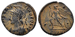 City Commemorative. 330-354 AD. AE Follis (1.34g, 15mm). Antioch mint. Struck 330-5 AD. RIC 92 var (no star)