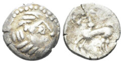 Eastern Celtic tribes, Imitations of Philip II of Macedon. 2nd-1st Centuries BC. AR Drachm (2.07g, 14mm). Kapostaler type. Lanz 822-3