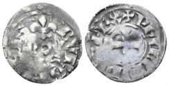 France, Royal. Philippe IV, the Fair (le Bel). 1285-1314. BI Denier bourgeoise (1.03g, mm). Struck Januari 1311. Duplessy 232