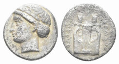 Ionia, Kolophon. Circa 375-360 BC. AR Diobol (0.98g, 11mm). Milne, Colophon 52A