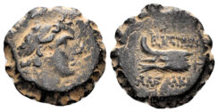 Seleukid Kingdom. Alexander I Balas. 152-145 BC. AE Serrate (3.36g, 16mm). Uncertain mint in northern Syria. SC 1814.2