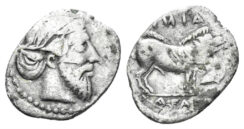Sicily, Abakainon. Circa 420-400 BC. AR Litra (0.71g, 13mm). Campana 10b