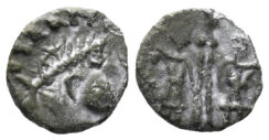Barbaric Imitation. Late 3rd century-5th century. AE 7mm (0.18g). Irregular mint. Incredibly Tiny