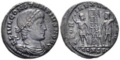 Constantius II, as Caesar. 316-337 AD. AE Follis (2.82g, 18mm). Constantinople mint. Struck 330-3 AD. RIC 82
