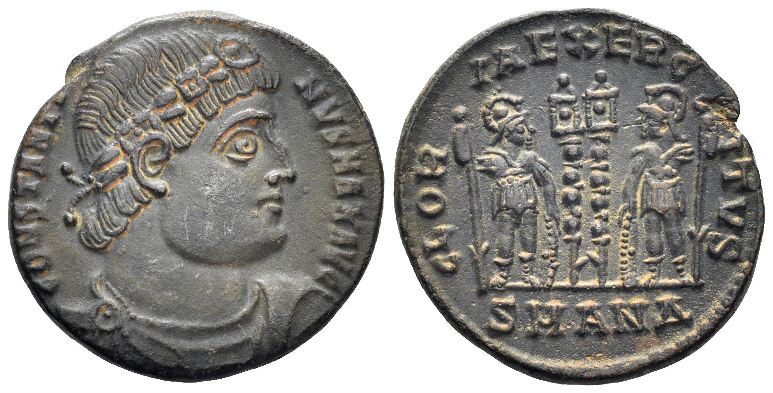 Constantine I 'the Great'. 307-337 AD. AE Follis (2.22g, 17mm). Antioch mint. Struck 330-3 AD. RIC 85