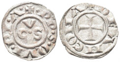 Italy, Ancona. Republican Era. Circa 1250-1350. BI Dinero (0.79g, 15mm). Biaggi 33 & 42