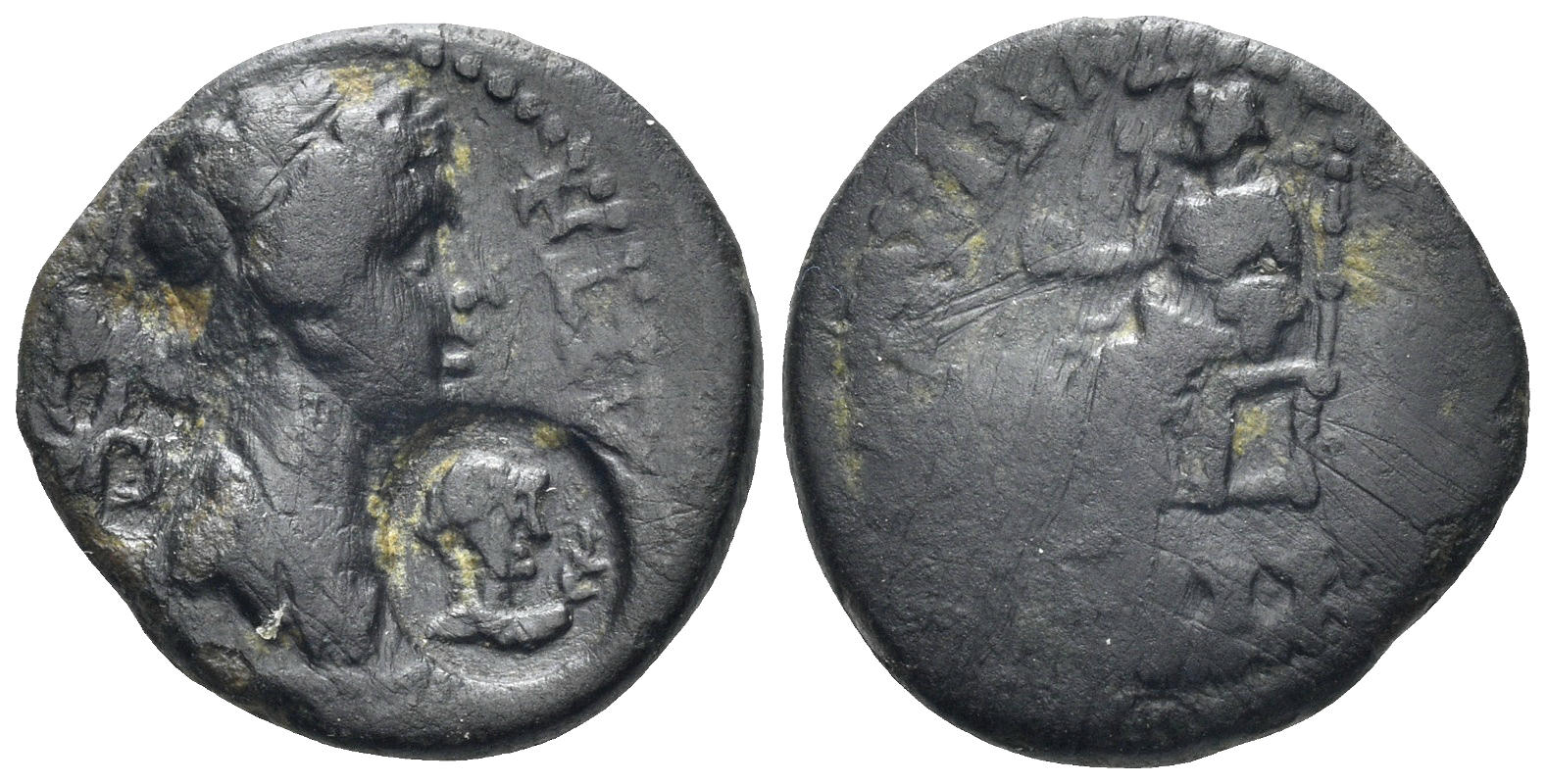 Phrygia, Eumeneia. Agrippina II, Augusta, 50-59 AD. AE 16.5mm (2.66g). Bassa, archiereia, 54-5 AD. RPC I 3151