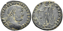 Galerius. 305-311 AD. AE Follis (6.43g, 25mm). Heraclea mint. Struck 310 AD. RIC 48a