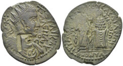 Phrygia, Hierapolis. Valerian I. 253-260 AD. AE 34mm (12.25g). Homonoia-issue with Sardeis. SNG v Aul 3668