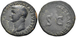 Tiberius. 14-37 AD. AE As (8.46g, 26mm). Restitution issue under Titus. Rome mint. Struck 80/1 AD. RIC 432