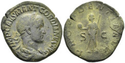 Gordian III. 238-244 AD. AE Sestertius (18.49g, 31mm). Rome mint. Struck 238/9 AD. RIC 257a
