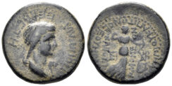 Phrygia, Akmoneia. Poppaea, Augusta. 62-65 AD. AE 17mm (3.27g). Struck circa 62 AD. RPC I 3175