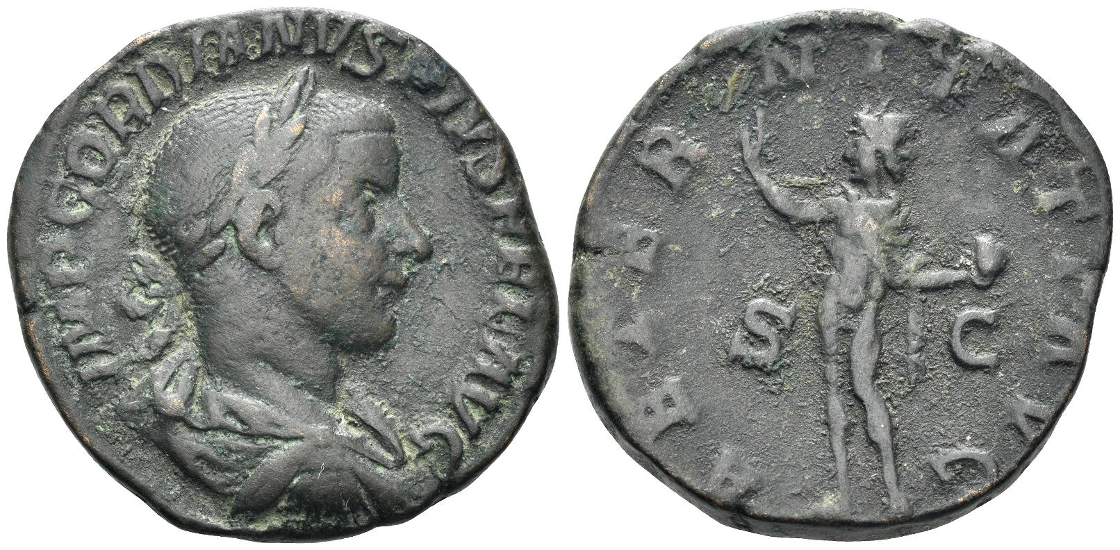 Gordian III. 238-244 AD. AE Sestertius (17.25g, 30mm). Rome mint. Struck 241-3 AD. RIC 297a