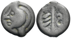 Celtic Northeast Gaul, Bellovaci. Circa 60-30/25 BC. Potin (2.81g, 17mm). ‘aux chevrons – type dérivés’. D&T 535