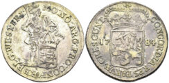 Dutch Republic. West Friesland. Dated 1784. AR Ducat or 48 Stuivers (28.01g, 41mm). Delmonte 971