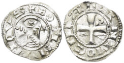Crusaders, Antioch. Bohémond III. 1163-1201. BI Denier (0.85g, 18mm). Antioch mint. Struck circa 1163-88. Metcalf, Crusades 381-2