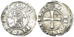 Crusaders, Antioch. Bohémond III. 1163-1201. BI Denier (0.90g, 17mm). Antioch mint. Struck circa 1163-88. Metcalf, Crusades 381-2