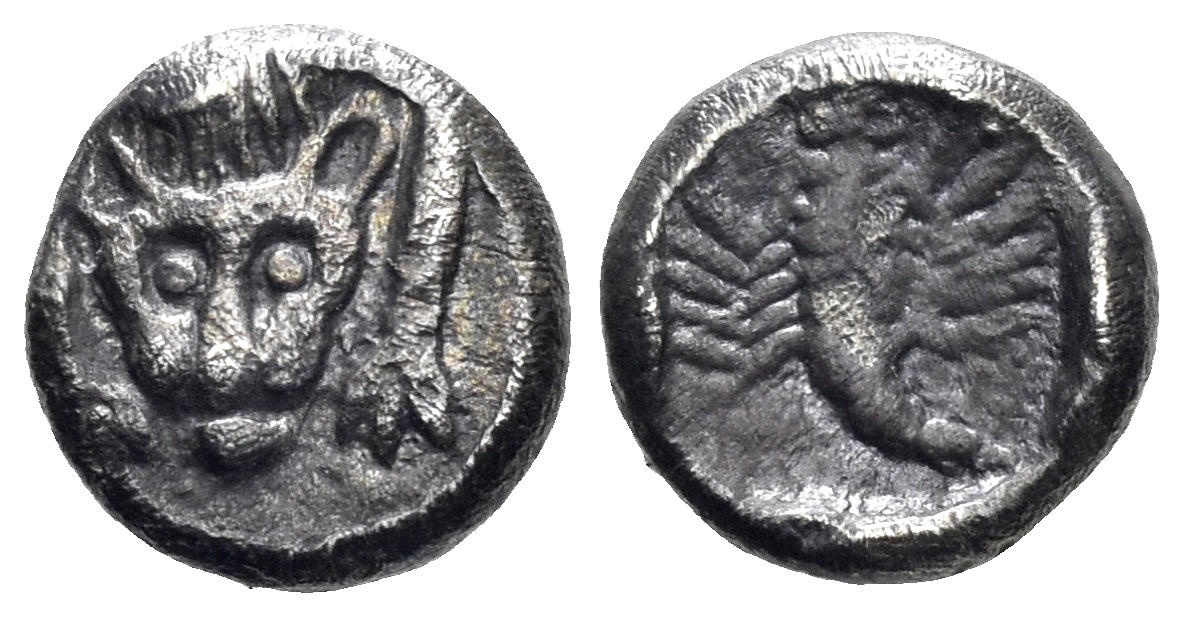 Karia, Mylasa (?). Circa 450-400 BC. AR Obol (0.63g, 8mm). SNG von Aulock 7803