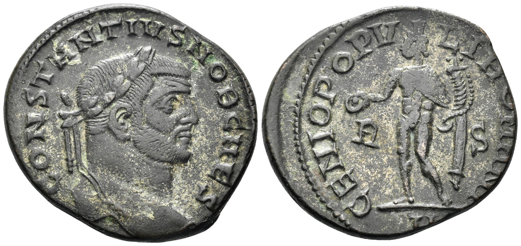Constantius I Chlorus, as Caesar. 293-305 AD. AE Follis (9.73g, 27mm). Rome mint. Struck 297/8 AD. RIC 73a
