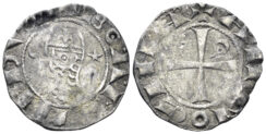 Crusaders, Antioch. Bohémond III. 1163-1201. BI Denier (0.50g, 16.5mm). Antioch mint. Struck circa 1163-88. Metcalf, Crusades 381-2