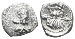 Kilikia, Uncertain. 4th century BC. AR Hemiobol (0.34g, 8mm). Cf. Goktürk 86-7 (Isaura Palaia)