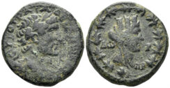 Phoenicia, Dora. Hadrian. 117-138 AD. AE 23mm (10.81g). Dated CY 180 (116/7 AD). RPC III 3920