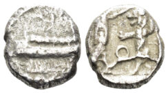 Phoenicia, Sidon. Baalshillem (Sakton) II. Circa 401-365 BC. AR Sixteenth Shekel (0.73g, 8mm). E&E-S 851-1191