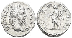 Septimius Severus. 193-211 AD. AR Denarius (3.17g, 18mm). Rome mint. Struck 208 AD. RIC 220