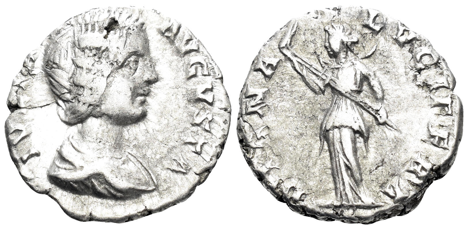 Julia Domna, Augusta. 193-217 AD. AR Denarius (2.54g, 18mm). Rome mint. Struck 196-211 AD. RIC 548