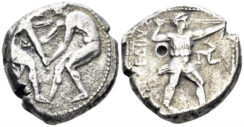 Pamphylia, Aspendos. Circa 400-380 BC. AR Stater (10.86g, 22mm). SNG BN 49-50