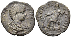 Phrygia, Amorion. Geta, as Caesar. 198-209 AD. AE 26mm (7.02g). BMC 53