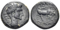 Phrygia, Eumeneia. Tiberius. 14-37 AD. AE 17mm (5.36g). Valerios Zmertorix, magistrate. RPC I 3144
