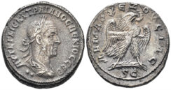 Seleucis and Pieria, Antioch. Trajan Decius. 249-251 AD. AR Tetradrachm (12.02g, 26mm). Struck 250/1 AD. Prieur 579