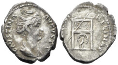 Diva Faustina I. Died 141 AD. AR Denarius (3.24g, 19mm). Rome mint. Struck 141-61 AD. RIC 353