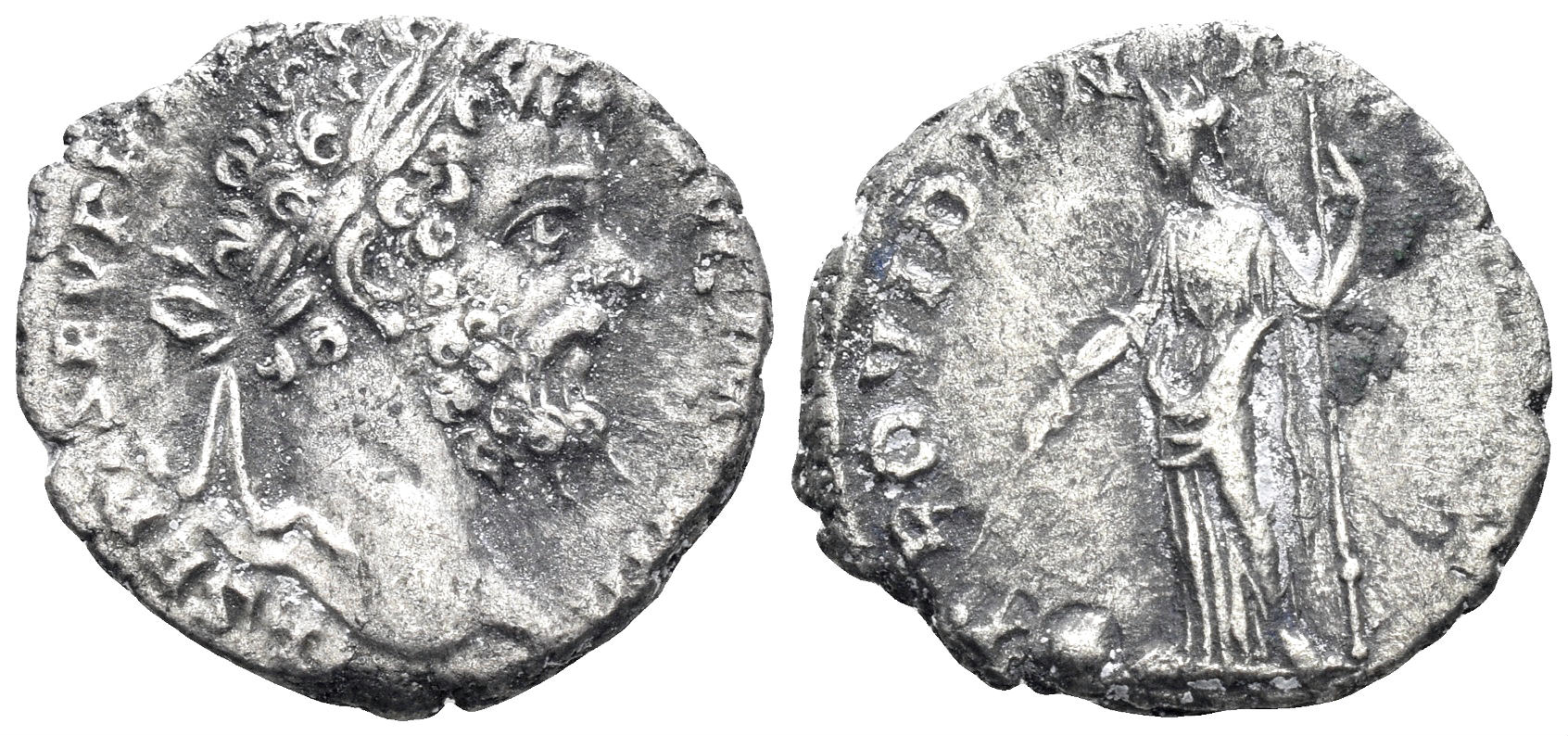 Septimius Severus. 193-211 AD. AR Denarius (2.80g, 17.5mm). Rome mint. Struck 196/7 AD. RIC 92 (a)