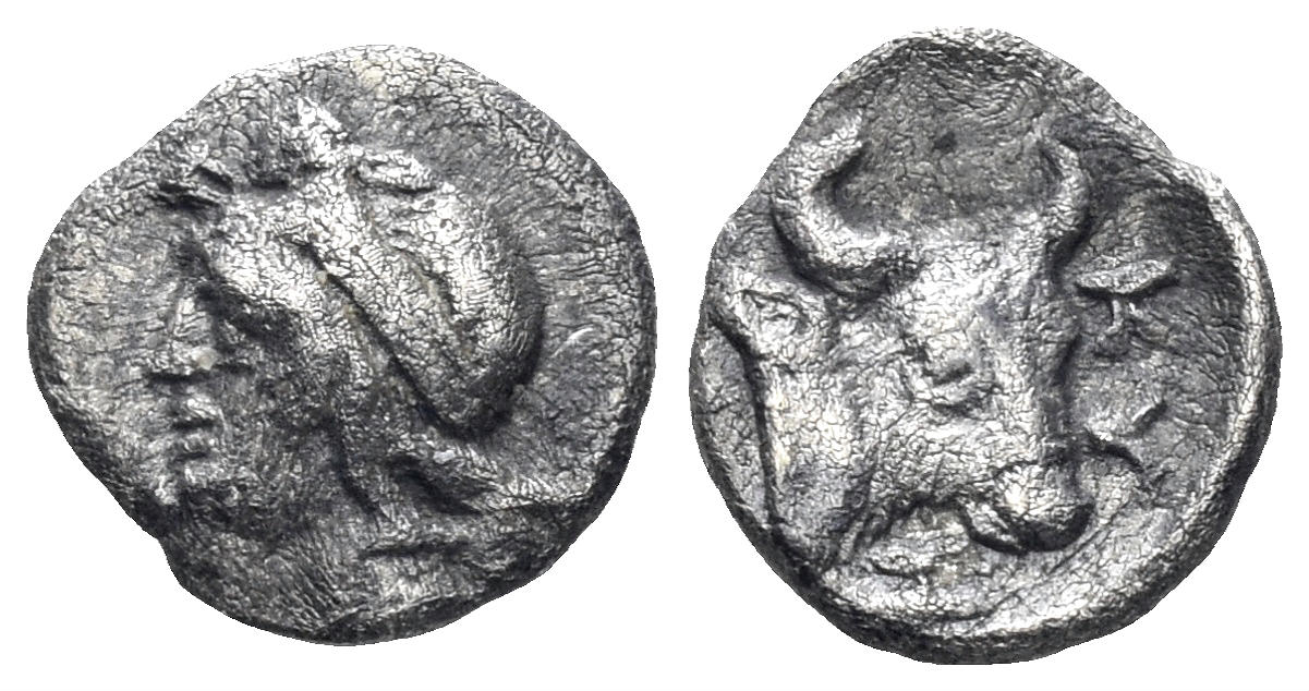 Mysia, Kyzikos. Circa 450-400 BC. AR Hemiobol (0.35g, 8.5mm). SNG von Aulock 7336