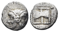 Troas, Tenedos. Circa 525-490 BC. AR Obol (0.48g, 9mm). SNG Copenhagen 509