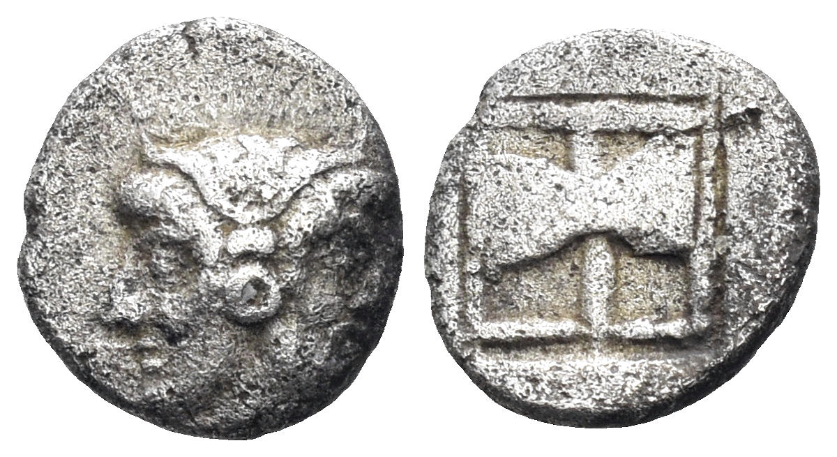Troas, Tenedos. Circa 525-490 BC. AR Obol (0.48g, 9mm). SNG Copenhagen 509