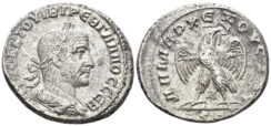 Seleucis and Pieria. Antioch. Trebonianus Gallus. 251-253 AD. AR Tetradrachm (9.83g, 26mm). Prieur 672