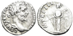 Septimius Severus. 198-211 AD. AR Denarius (2.78g, 17mm). Rome mint. Struck 195/6 AD. RIC 68