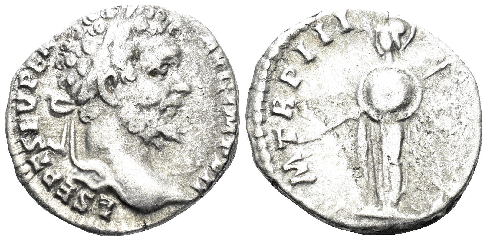 Septimius Severus. 198-211 AD. AR Denarius (2.78g, 17mm). Rome mint. Struck 195/6 AD. RIC 68