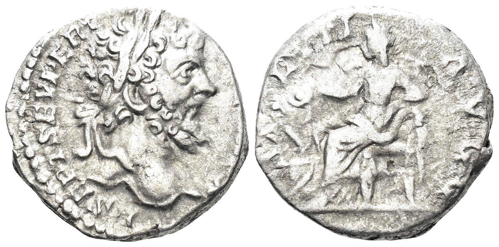Septimius Severus. 193-211 AD. AR Denarius (2.74g, 16mm). Rome mint. Struck 197/8 AD. RIC 119A