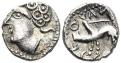 Celtic Northeast Gaul. Sequani. 1st century BC. AR Quinarius (1.99g, 14mm). D&T 3243