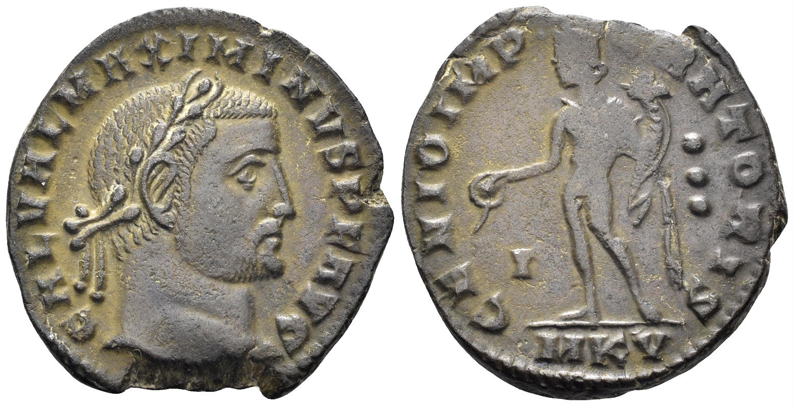 Maximinus II. 309-313 AD. AE Follis (4.88g, 24mm). Cyzicus mint. Struck 311 AD RIC 67a