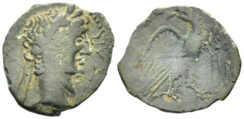 Augustus. 27 BC-14 AD. AE Semis or Quadrans (1.71g, 18mm). ‘Barbaric’ issue. Struck circa 10 BC. cf. RIC I 227