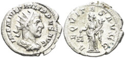 Philip I Arabs. 244-249 AD. AR Antoninianus (4.23g, 23mm). Rome mint. Struck 249 AD. RIC 27b