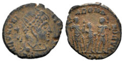 Honorius. 393-423 AD. AE4 (1.43g, 16mm). Antioch mint. Struck 406-8 AD. RIC 153