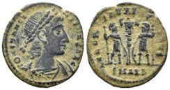 Constantine II. 337-340 AD. AE Follis (1.56g, 15mm). Alexandria mint. Struck circa 337 AD. RIC 5