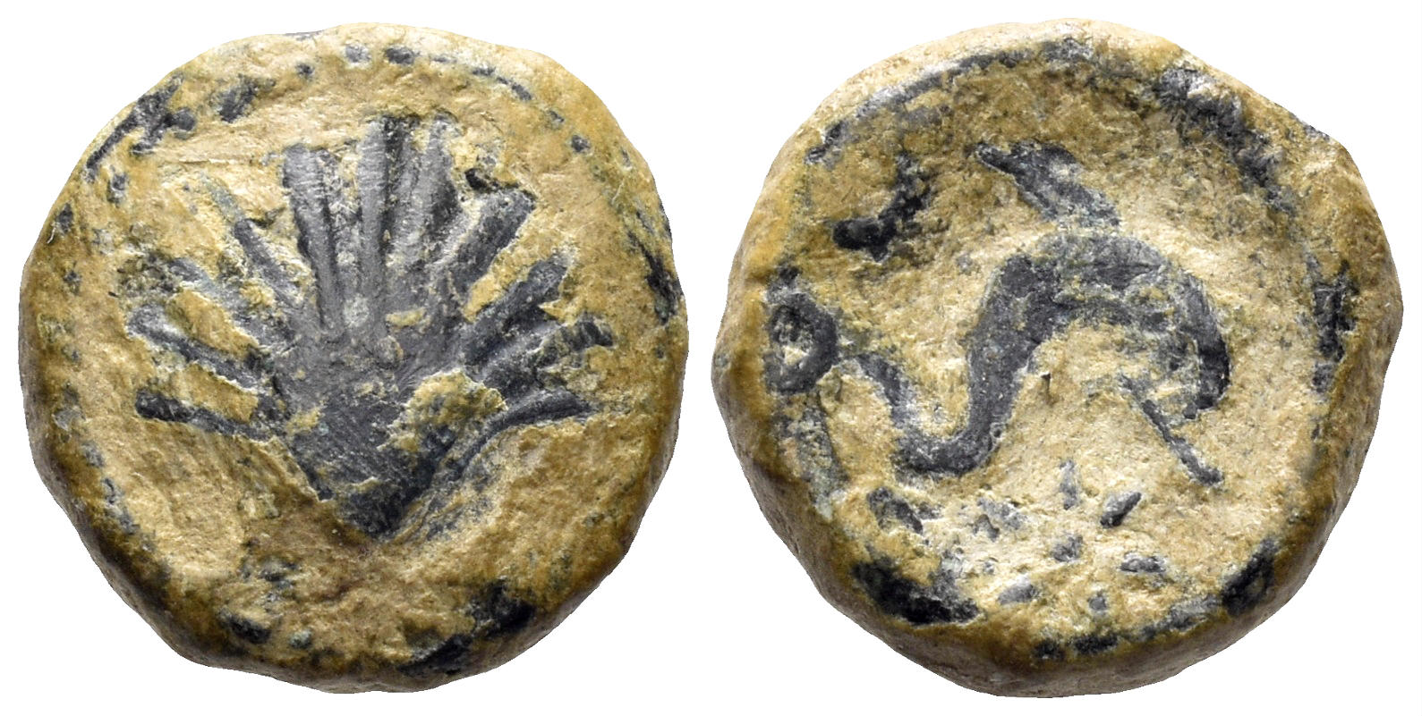 Spain, Arse-Saguntum. Circa 200-150 BC. AE Quarter Unit (2.75g, 13mm). SNG BM Spain 1112